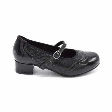 DB Black Ladies Extra Wide Court Shoe