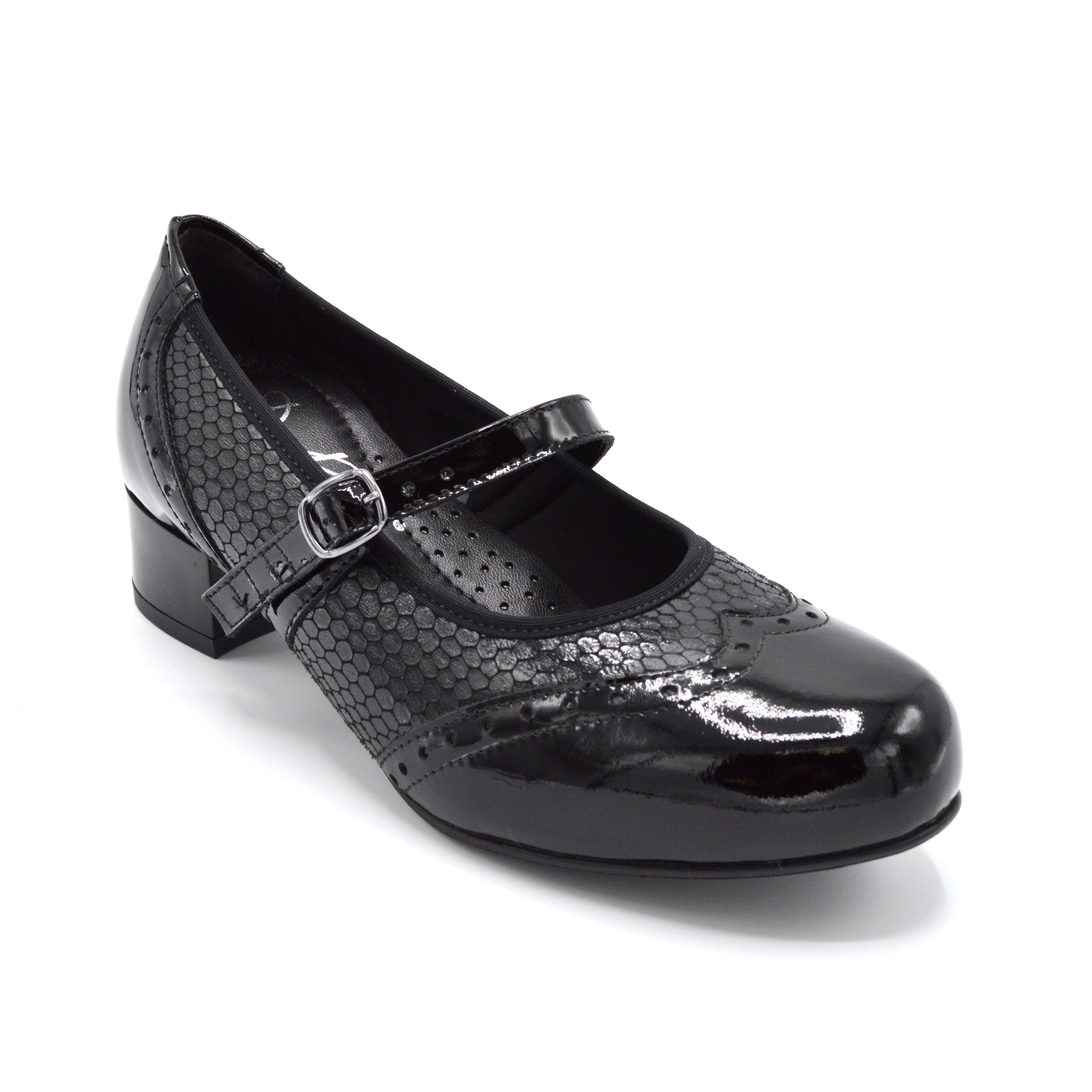 Black Womens Wide Court Shoes For Bunions