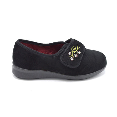 DB Black Ladies Extra Wide Fit Slippers