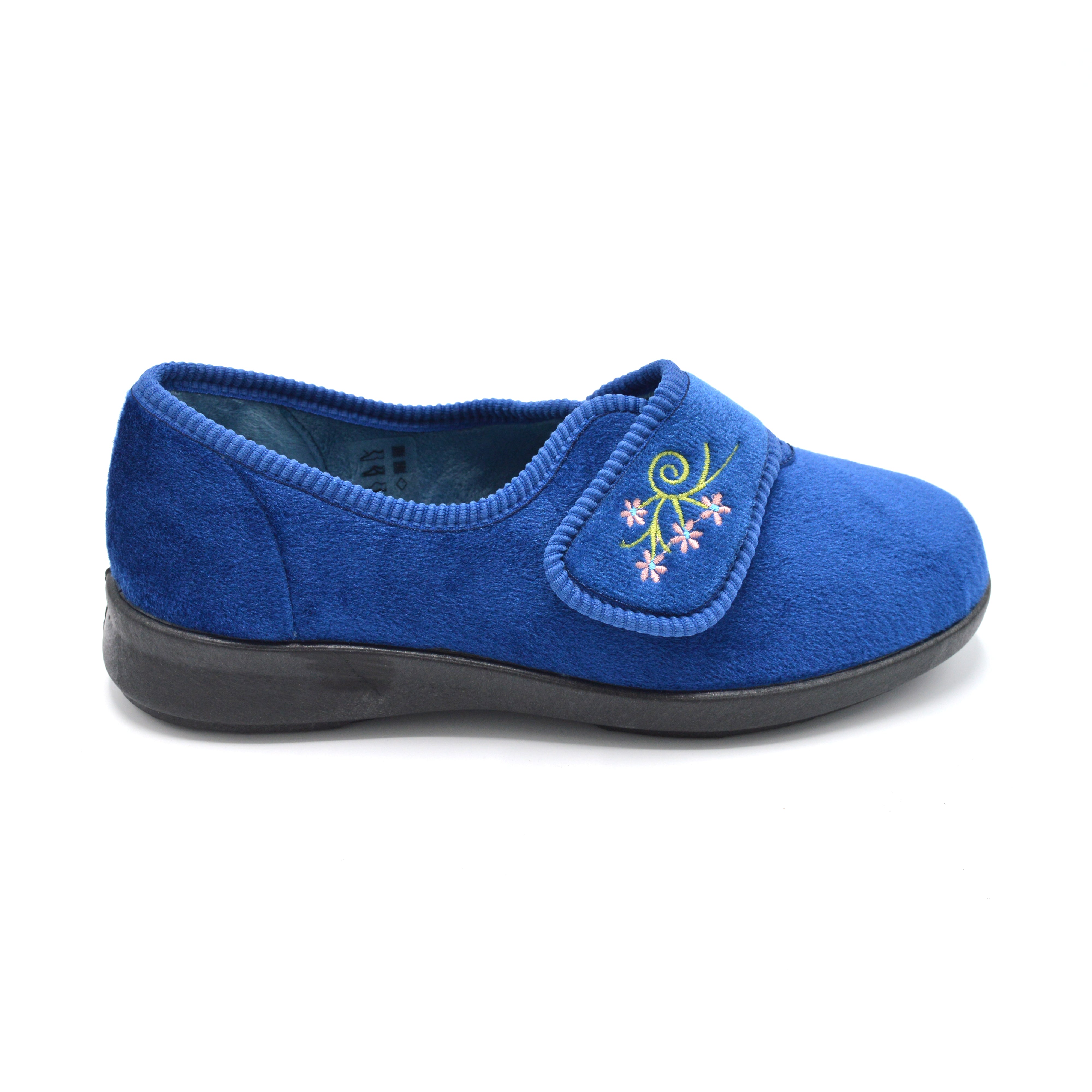 DB Navy Ladies Extra Wide Fit Slippers