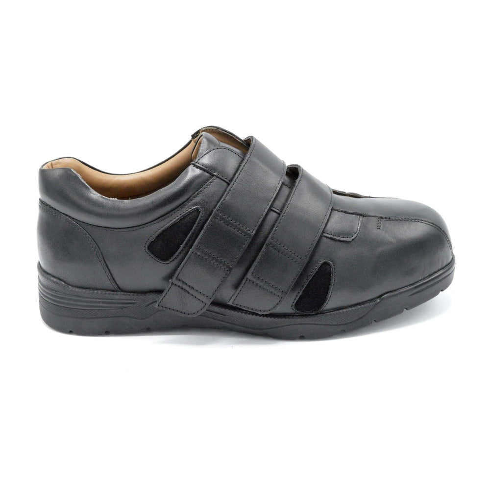 DB Darren Extra Wide Fitting Black Velcro Shoe