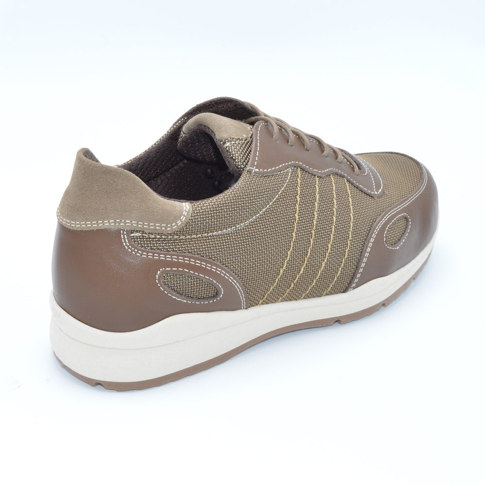 Men's Brown Wider Fit Trainer For Orthotics