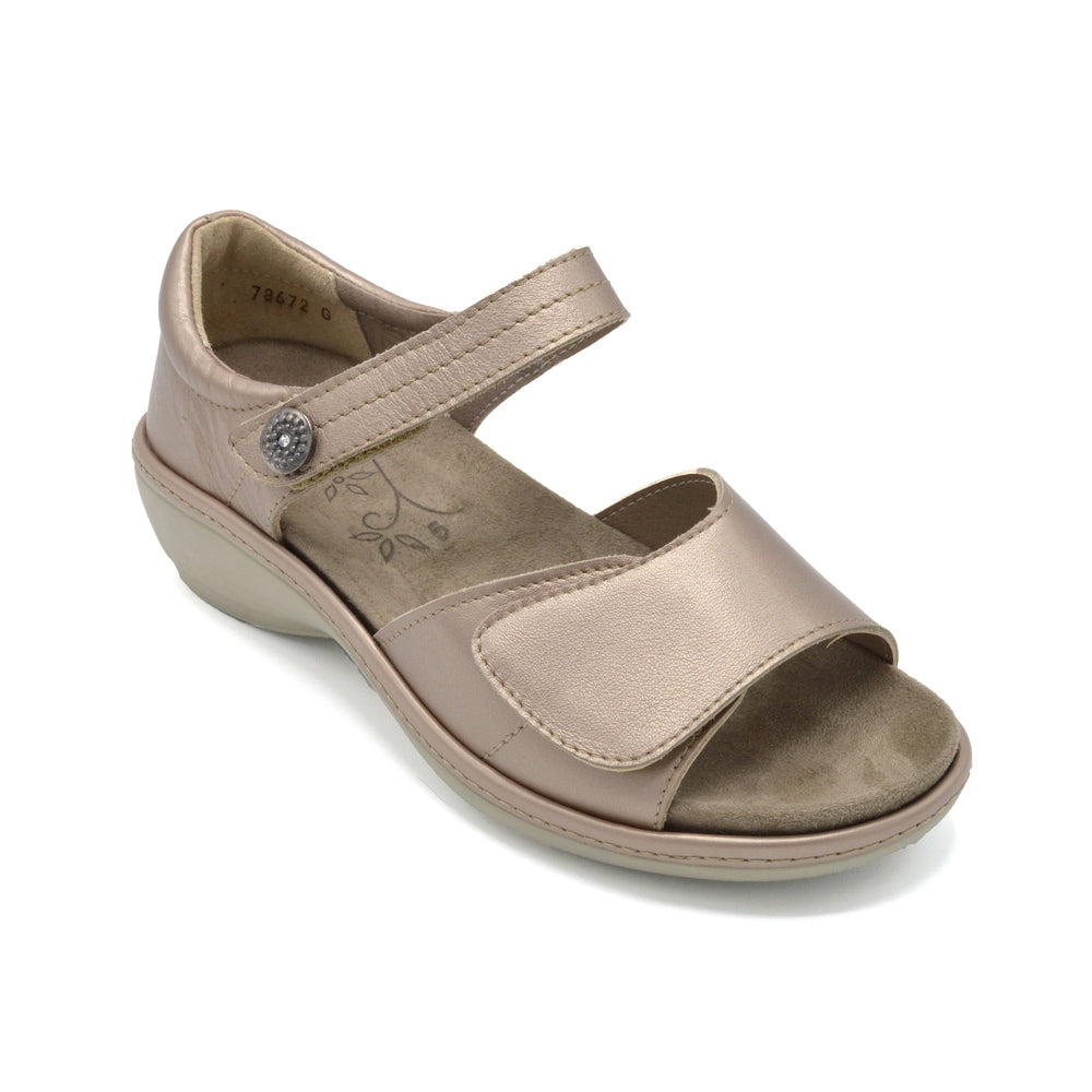 DB Elgin Ladies Wide Fit Open Toe Sandal Soft Gold – Wide Shoes