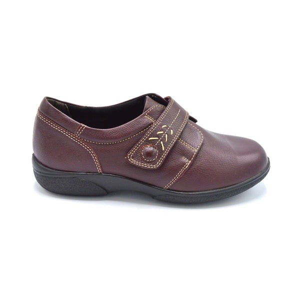 DB Healey -Ladies Wide Fitting Walking Shoe Burgundy – Wide Shoes