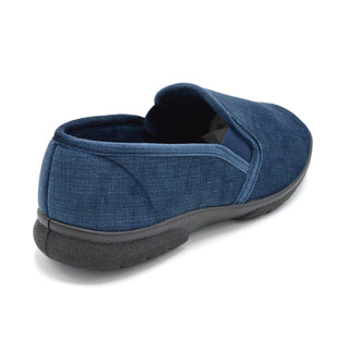 Navy Slip-On House Shoe For Diabetes