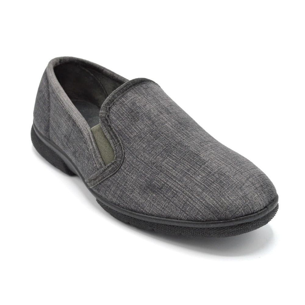 Grey Mens Wide House Shoe For Gout