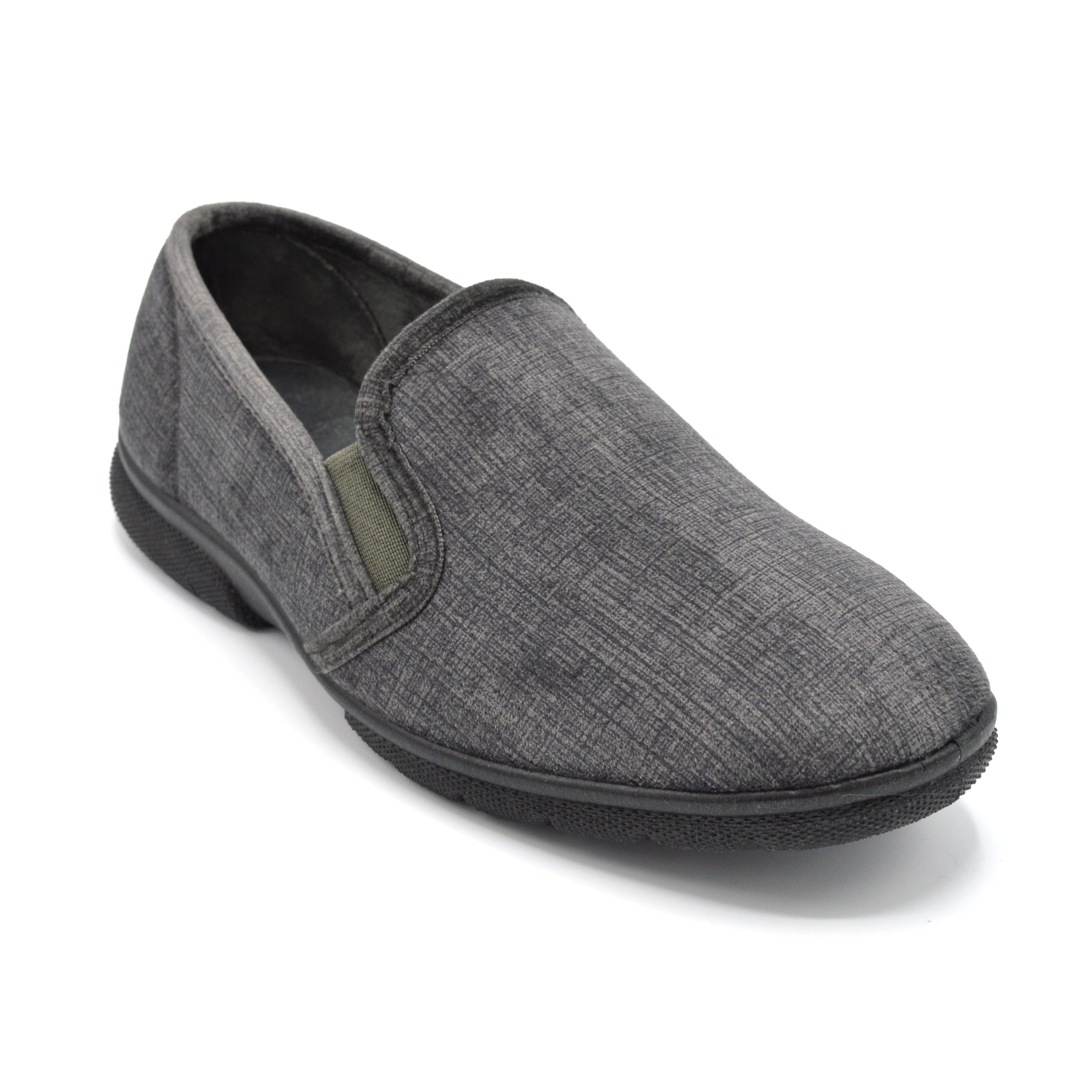 Grey Mens Wide House Shoe For Diabetes