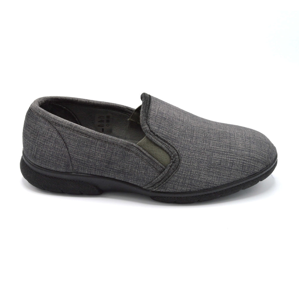 DB Mens Grey Extra Wide Slipper