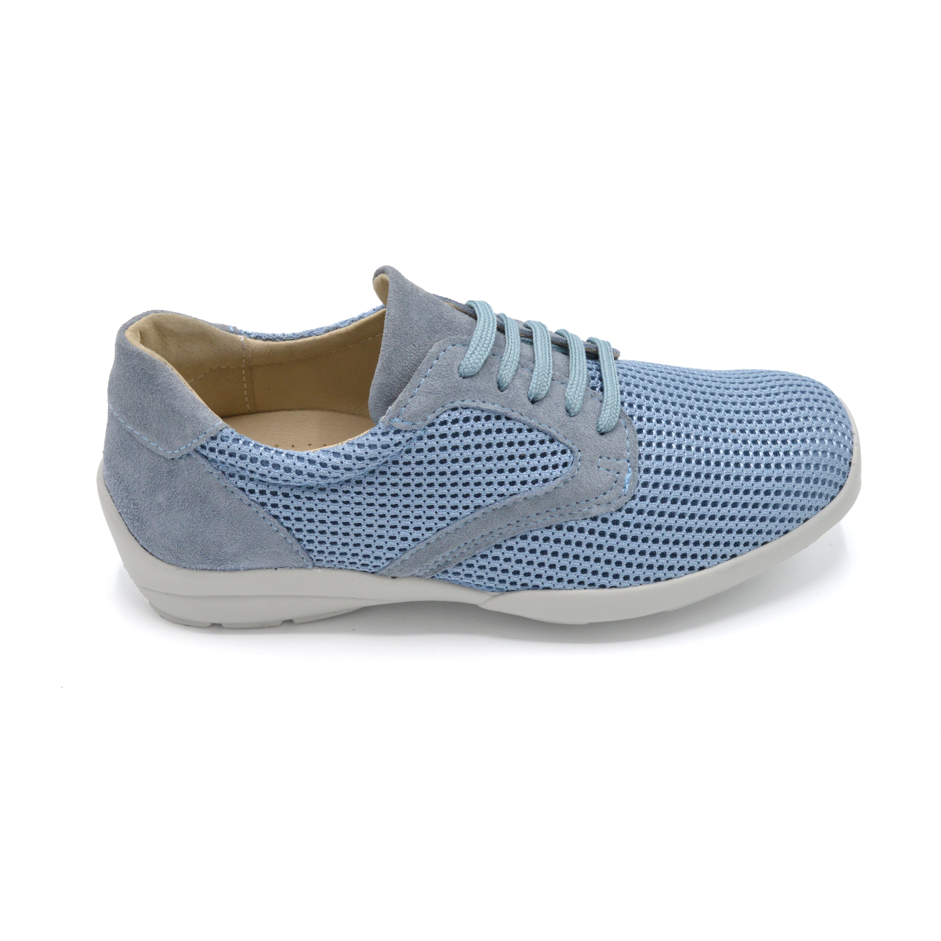 DB Diss Ladies Wide Fit Casual Lace Up Trainer Blue