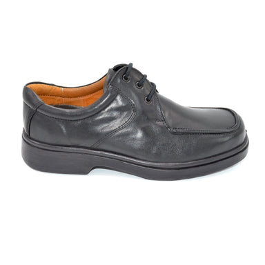 DB Black Leather Lace-Up Wide Shoe