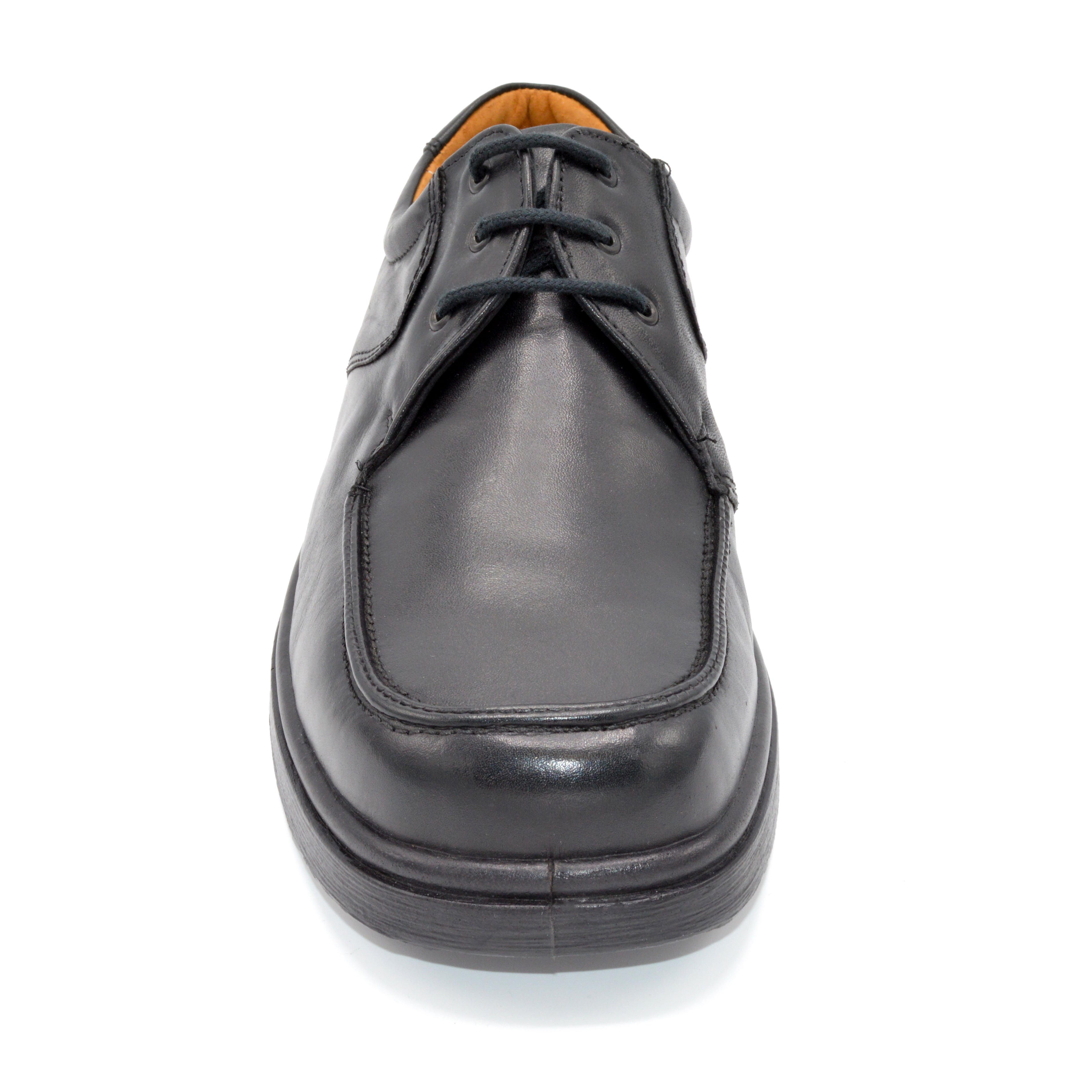 Black Leather Extra Wide Shoe For Orthotics