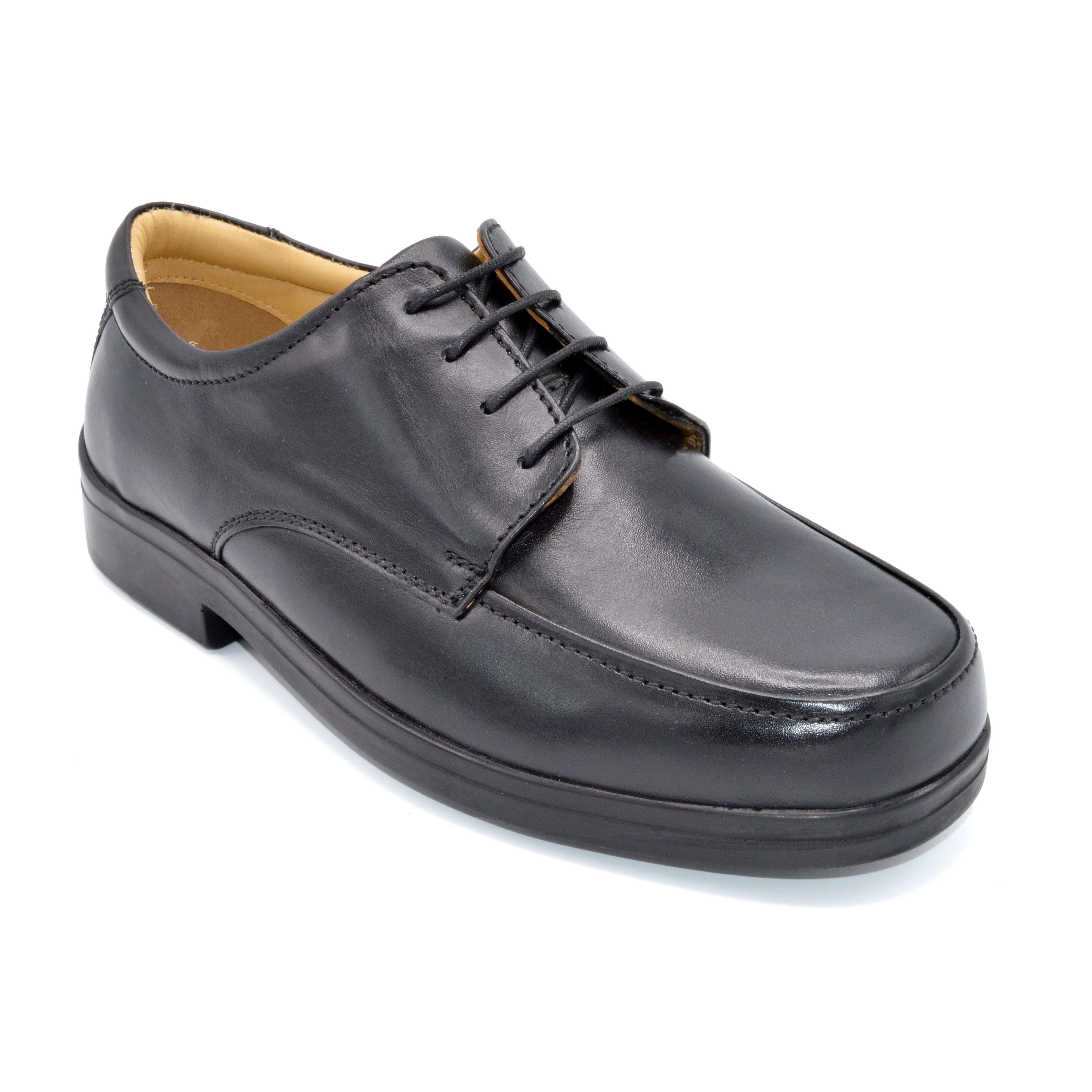 Black Mens Wide Fit Velcro Shoes For Bunions