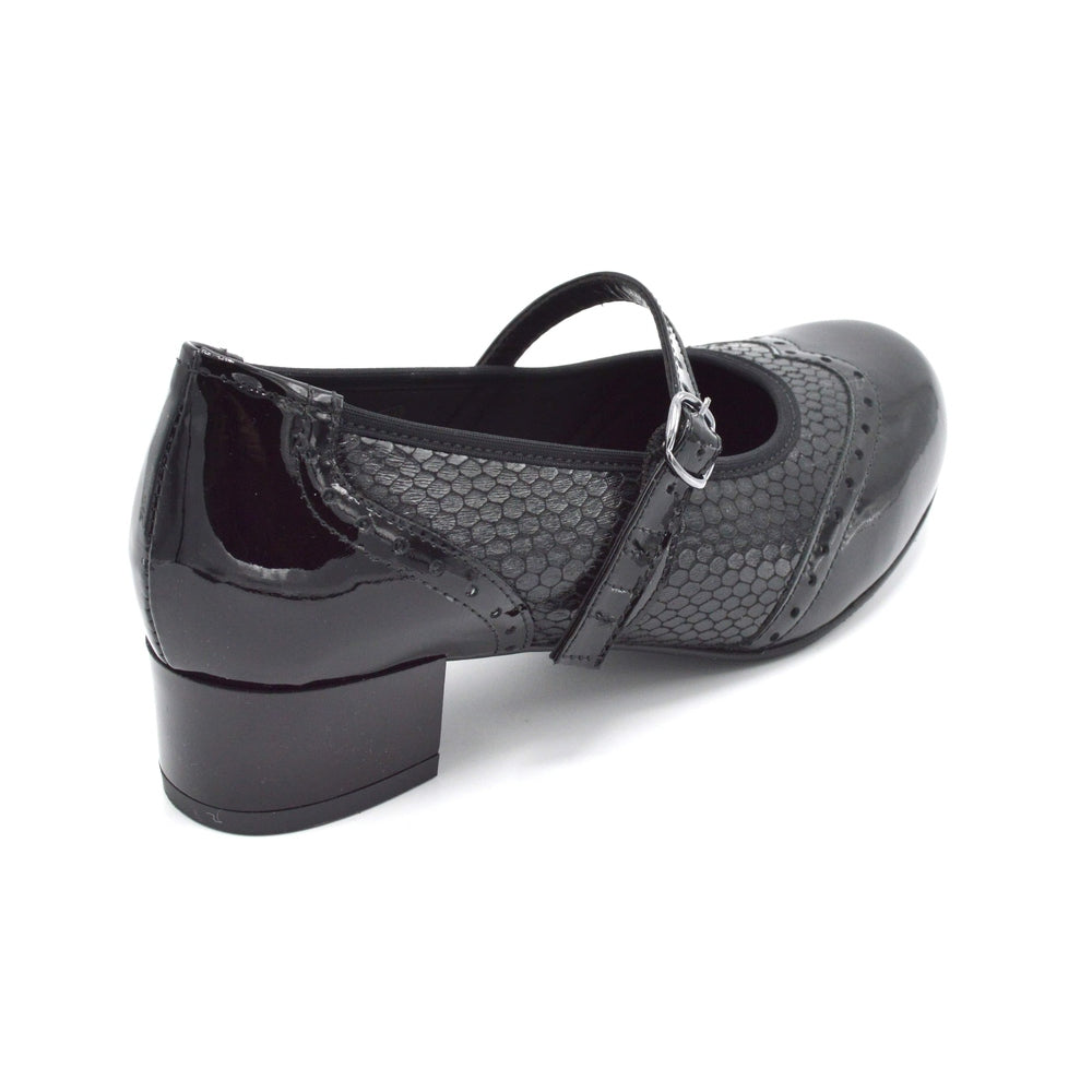 Black Womens Wide Court Shoes For Bunions