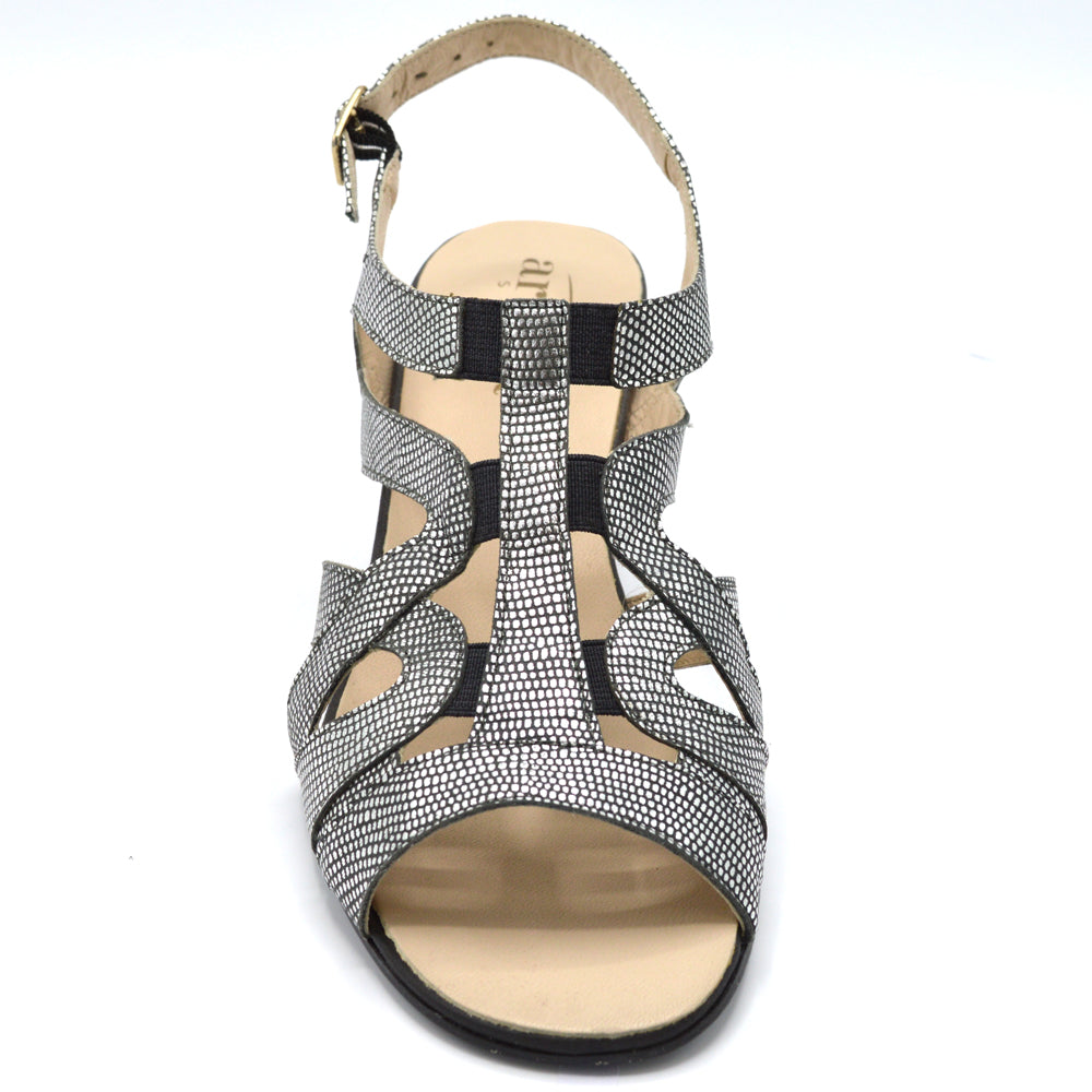 Leona By Artika - Wide Fit Evening Sandal in Pewter - 2E Fitting