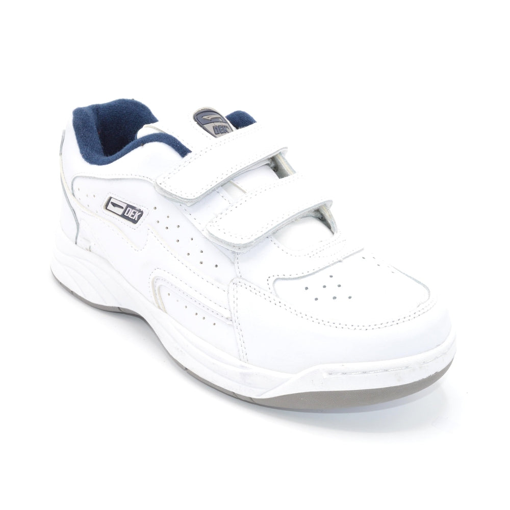 Dek T198 Mens Wider Fit Velcro Trainer E Fitting White