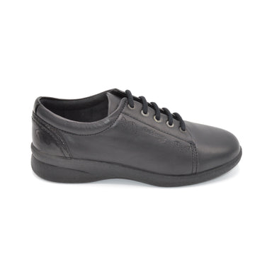Padders Wide Black Ladies Lace-Up Shoes