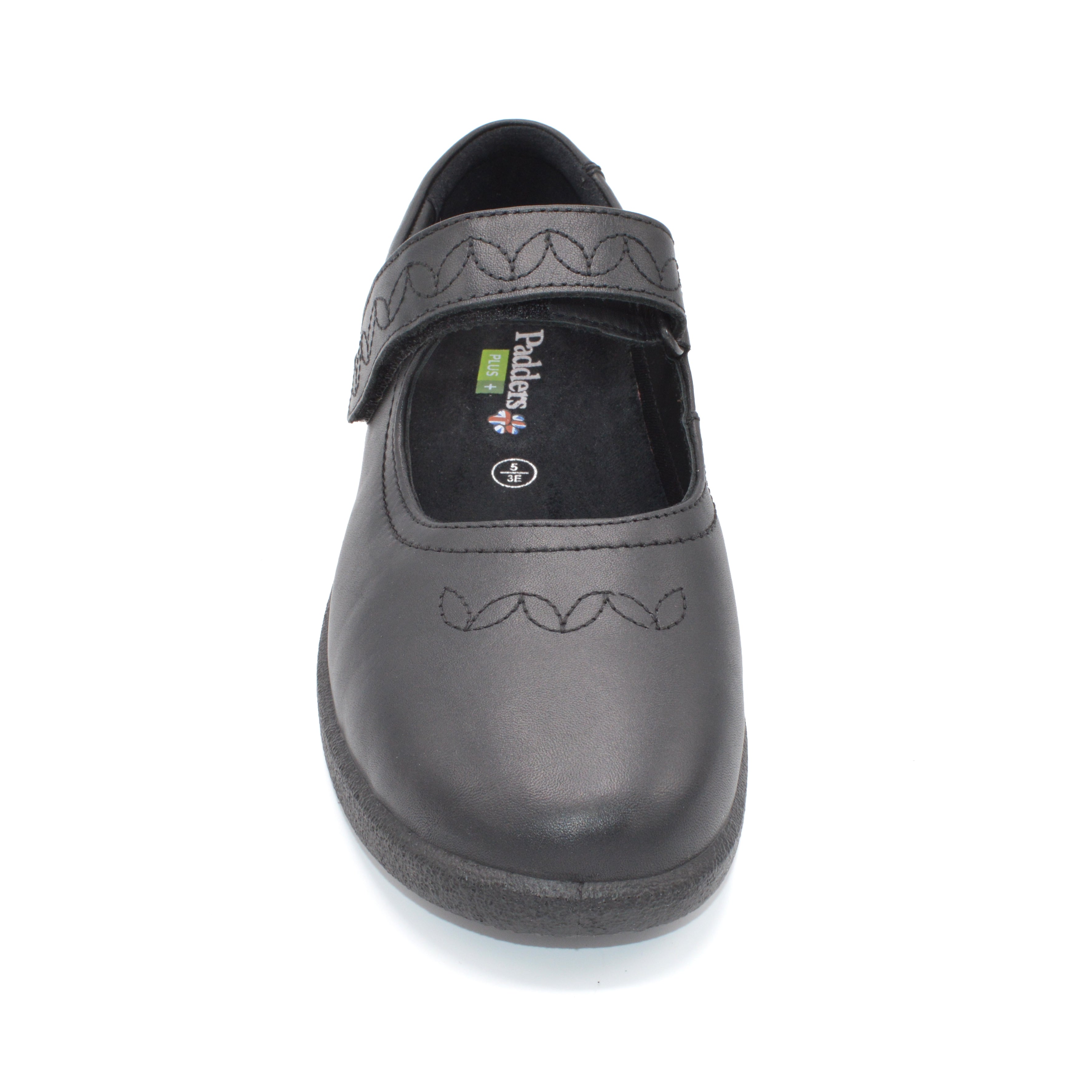 Black Velcro Ladies Shoes For Swollen Feet