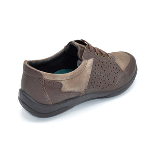Wide Brown Leather Walking Shoe For Orthotics