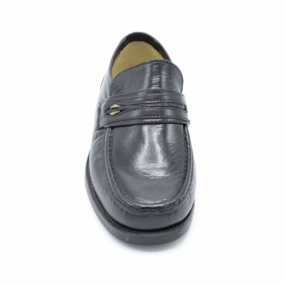 Ralph Smart Wide Fit Moccasin in Black 2E fitting. Wide Shoes
