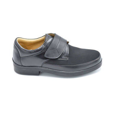 Mens Black Velcro Extra Wide Shoe