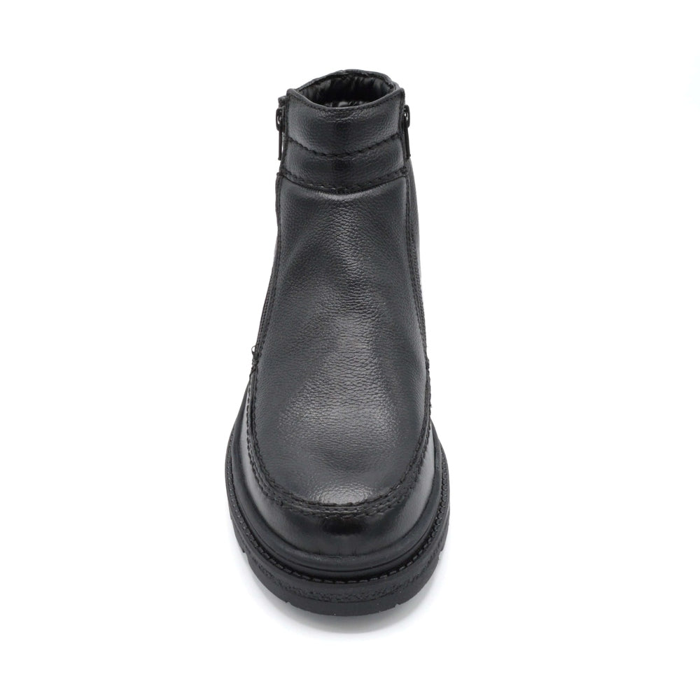 Men's Black Double Zipped Boot 2E Fitting