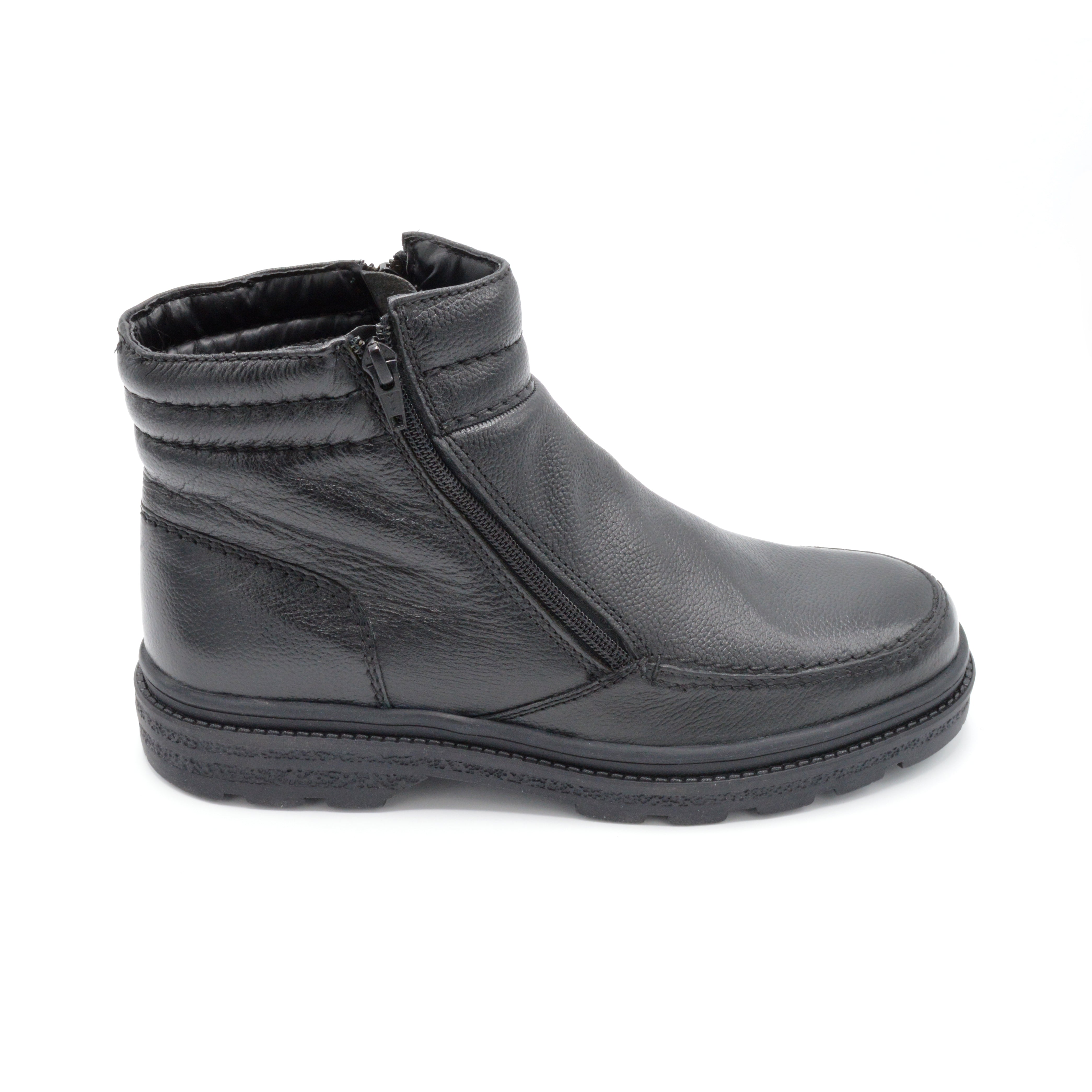 Mens Wide Fit Winter Boot With Twin Zip - Black 11 / 2E / Black