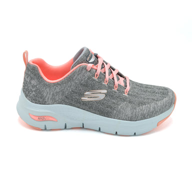 Skechers Grey & Pink Extra Wide Trainers