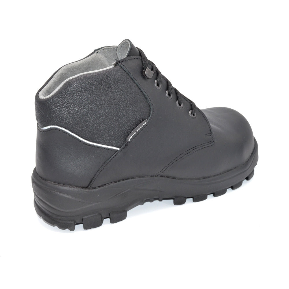 Black Lace-up Work Boot For Bunions