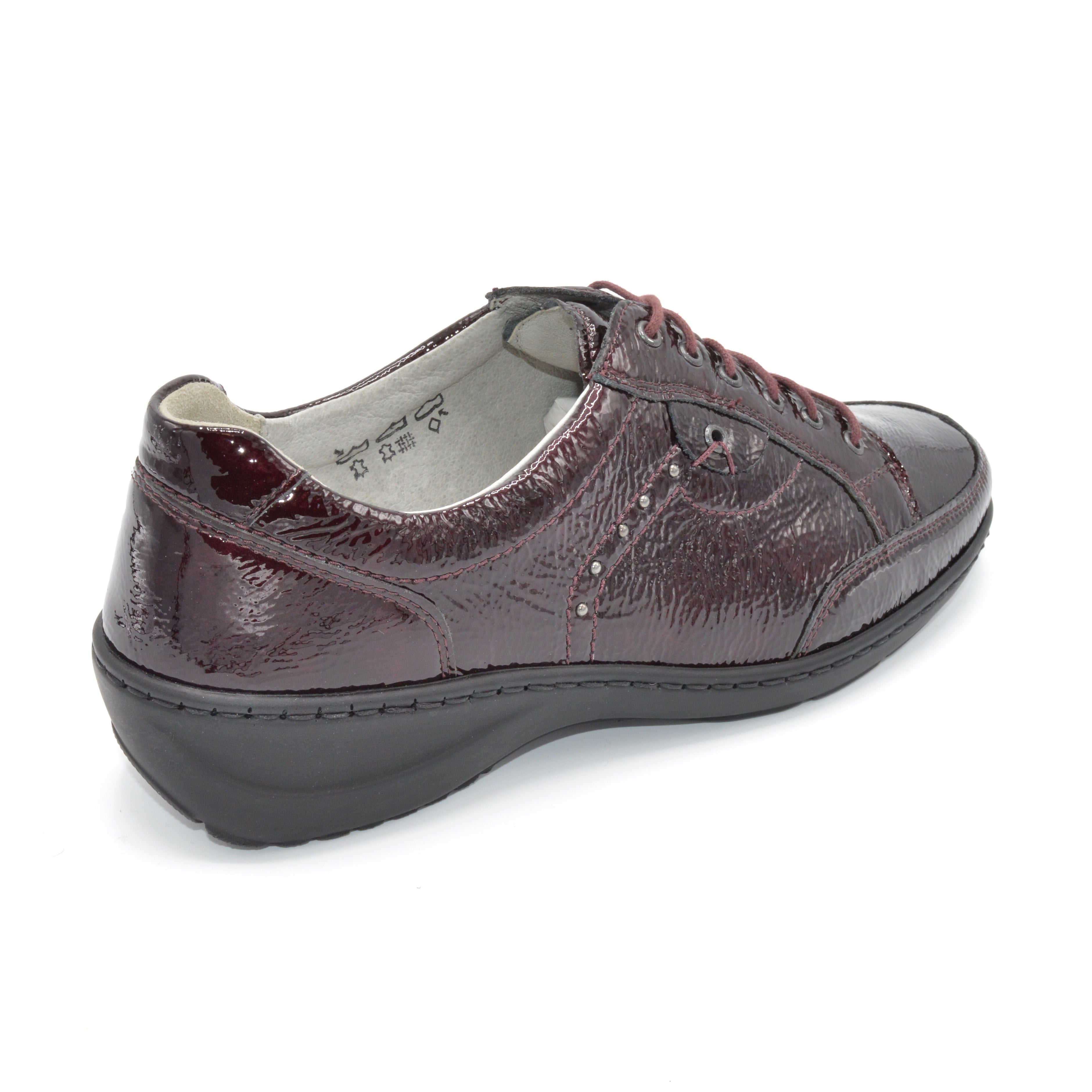  Ladies Burgundy Velcro Shoe For Bunions