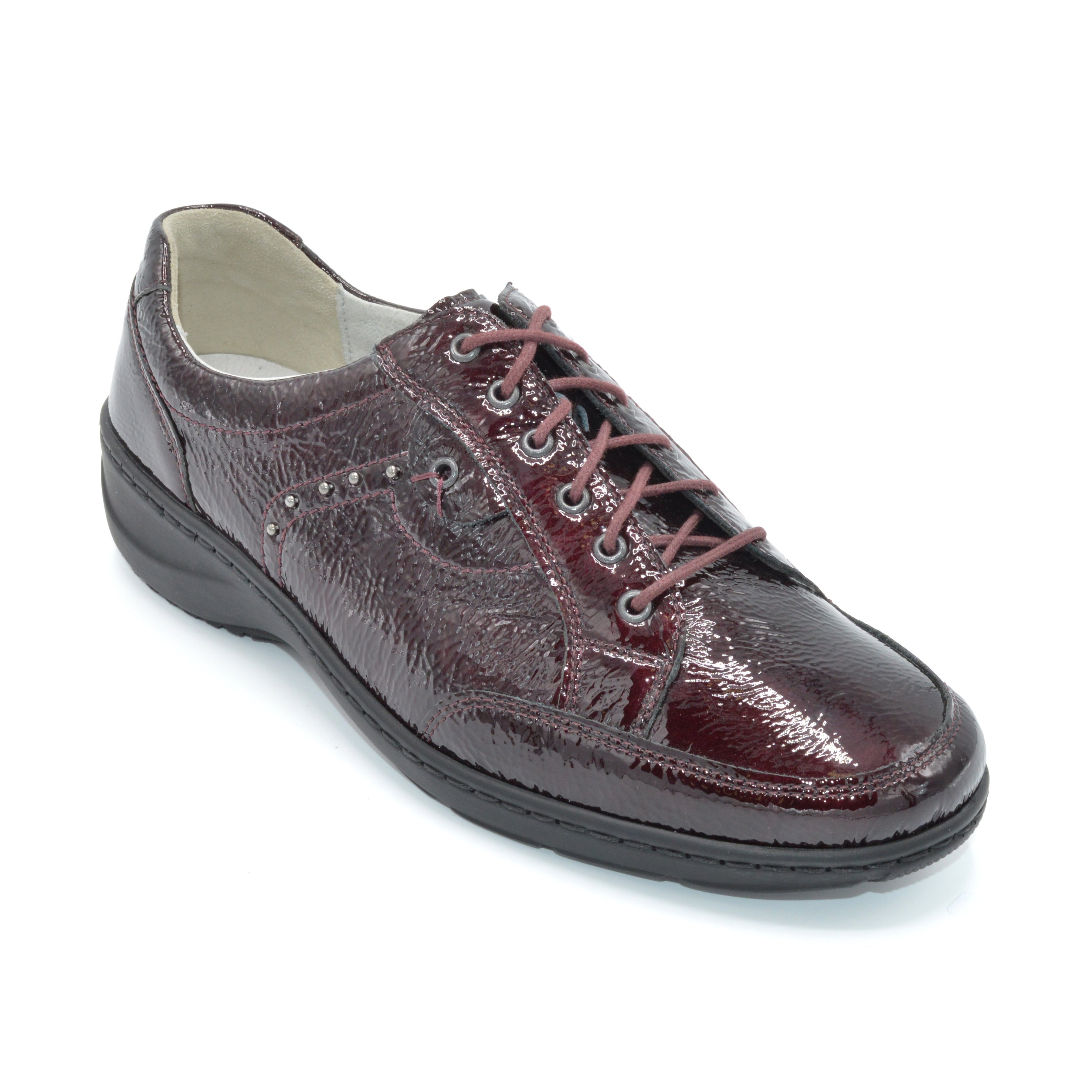  Ladies Burgundy Velcro Shoe For Bunions