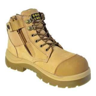 Mens Zipped Beige Safety Boots for Bunions