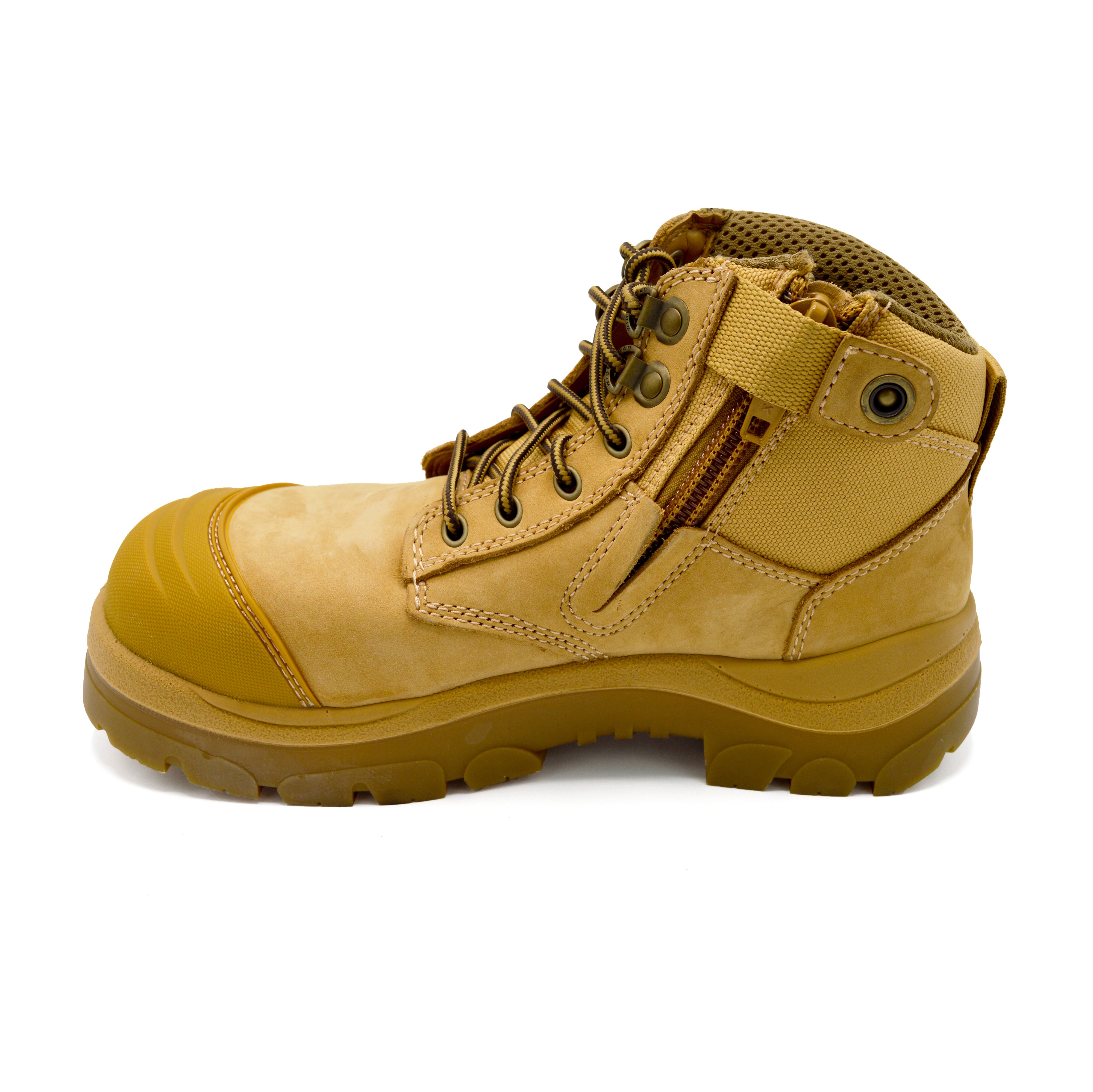 Mens Zipped Beige Safety Boots for Bunions