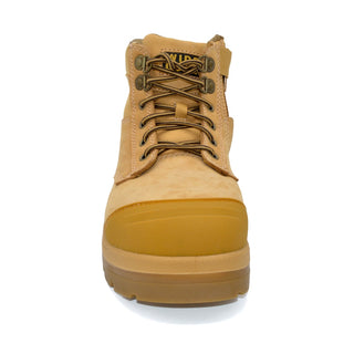 Mens Zipped Beige Safety Boots for Bunions